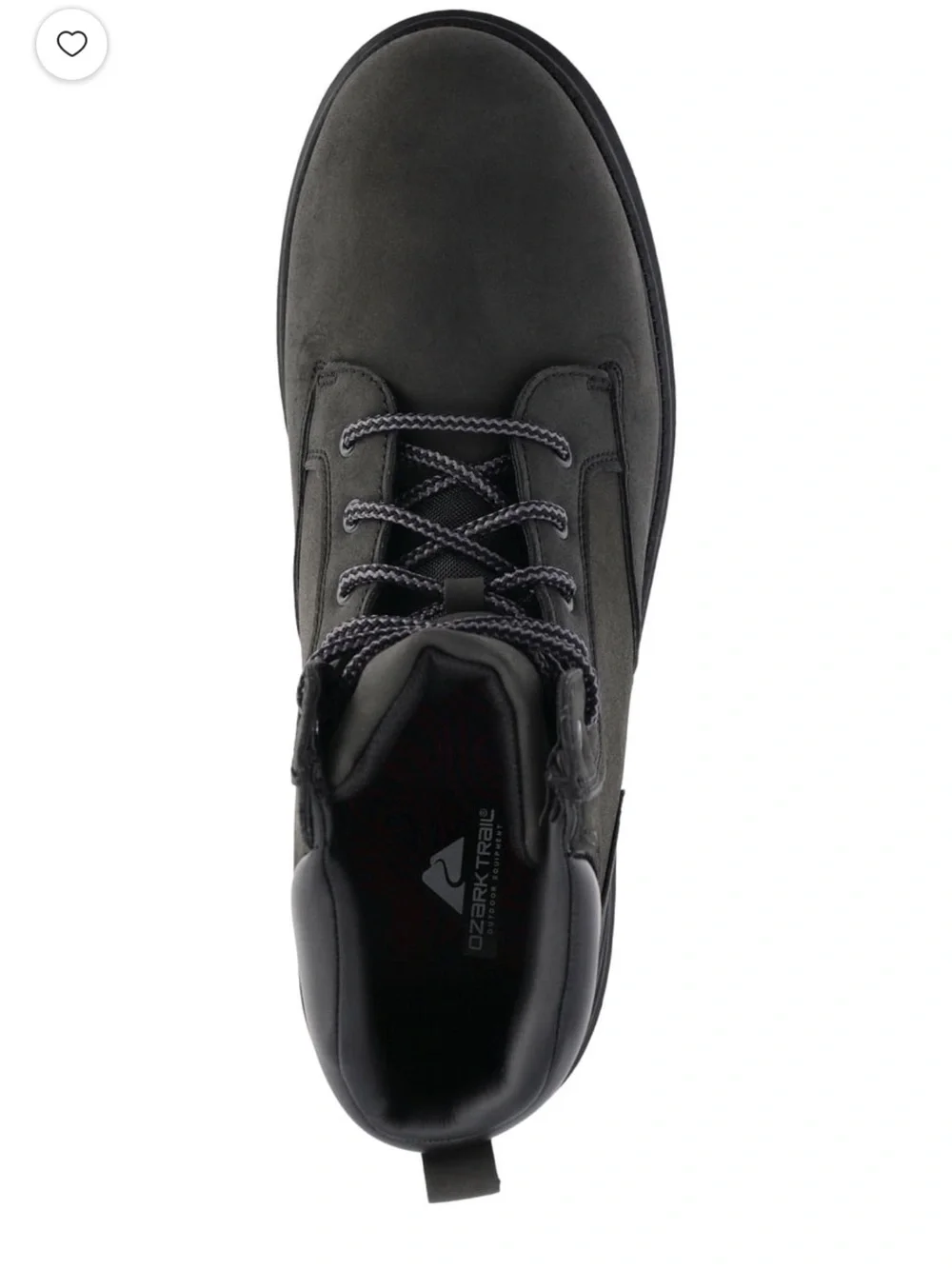 Ozark Trail Troy Men’s Black Faux Suede Hiking Work Boots NWT